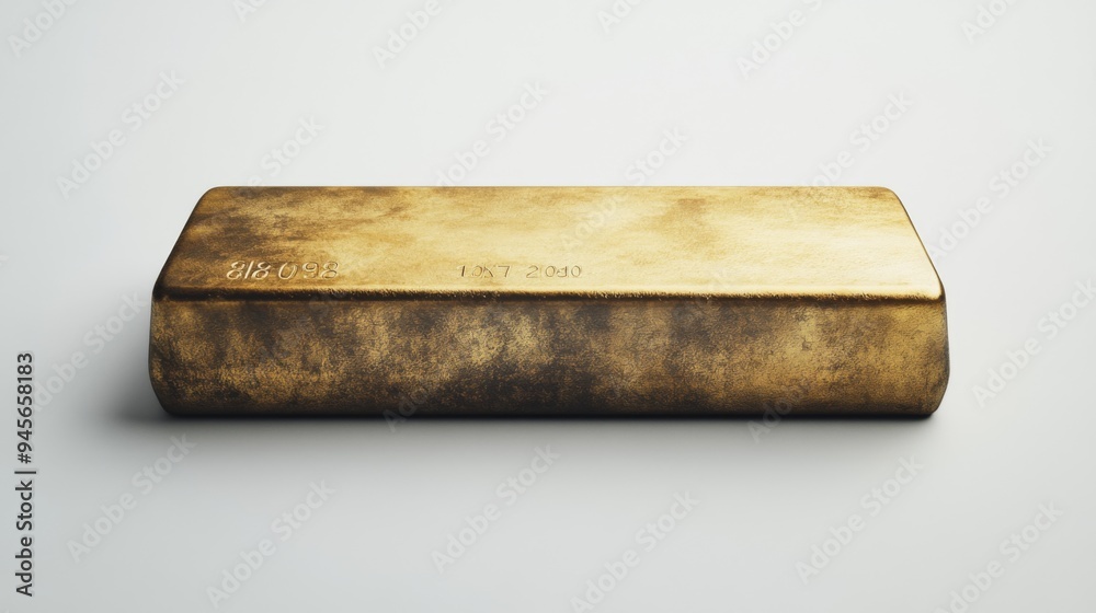 A detailed image showcasing a rectangular gold bar placed on a plain surface, reflecting value, wealth, and investment potential in a clean, minimalist style. A detailed image showcasing a rectangular gold bar placed on a plain surface, reflecting value, wealth, and investment potential in a clean, minimalist style.