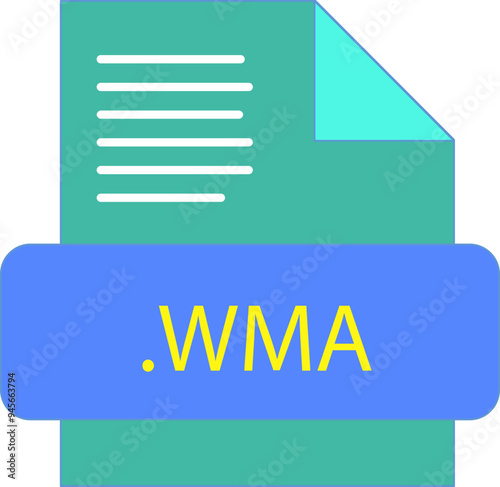 WMA File extension icon fill and bebes writting