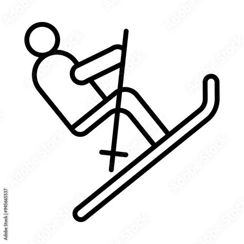 Snowboarding Trick line icon