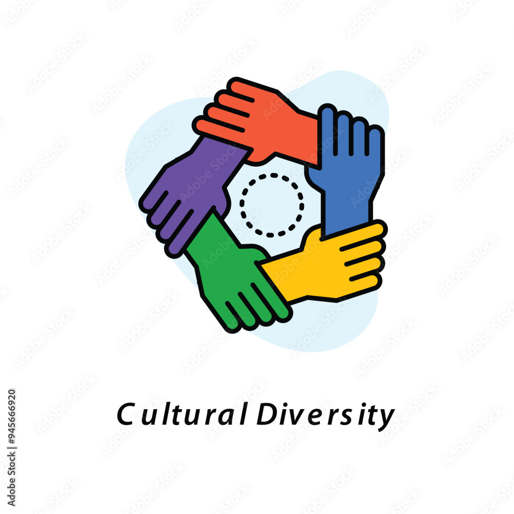 Vector Icon Cultural Diversity . A vibrant icon representing cultural diversity through interconnected hands, ideal for social, educational, and corporate applications. Vector Icon Cultural Diversity . A vibrant icon representing cultural diversity through interconnected hands, ideal for social, educational, and corporate applications.