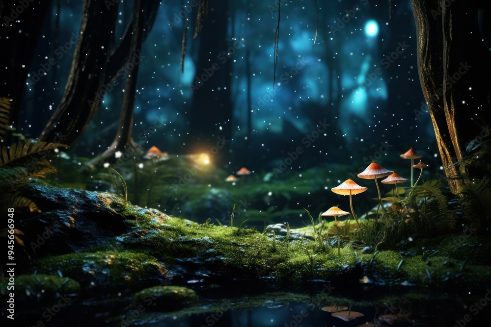 Night outdoors nature forest. Night outdoors nature forest.