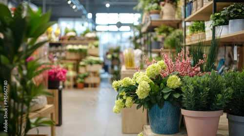 Wallpaper Mural A range of flower pots of different sizes, shapes, and materials (ceramic, terracotta, metal, and glass) are displayed. They come in various colors and patterns, some with intricate design Torontodigital.ca