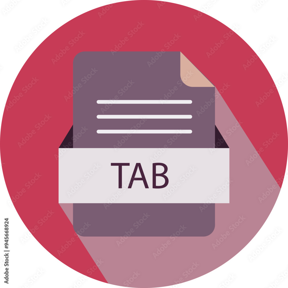 TAB File icon with black shadow TAB File icon with black shadow