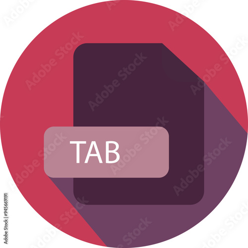 TAB file extension icon rounded corners and deep color