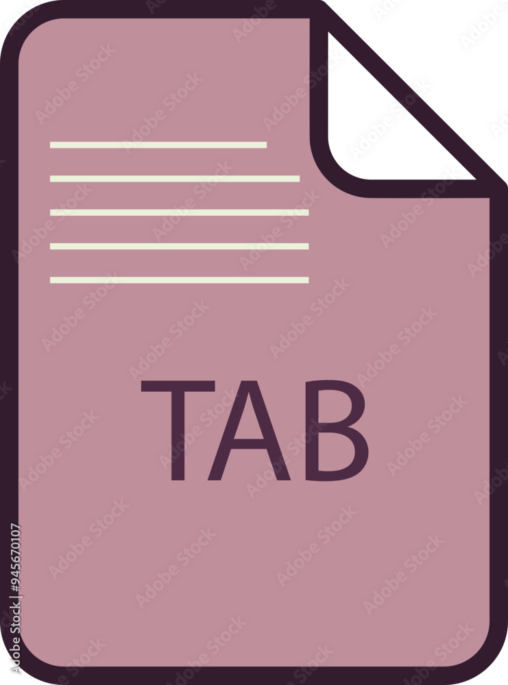 TAB File icon fill rounded corners bold outline