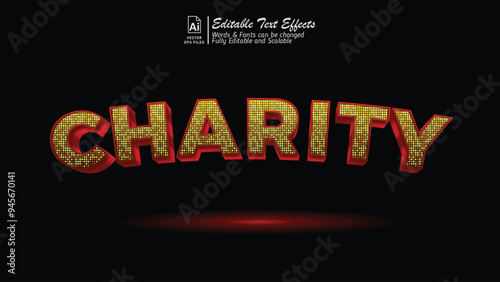 Charity editable text effects led style