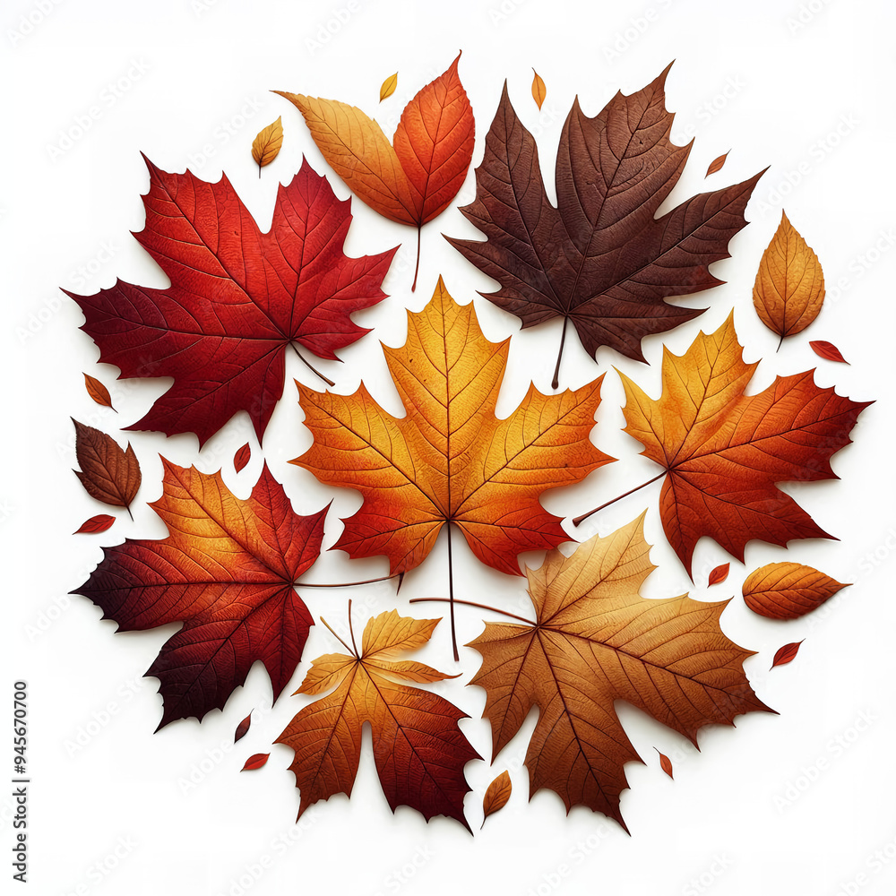 autumn leaves isolated on white background autumn leaves isolated on white background