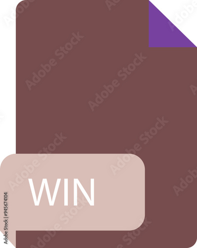 WIN file extension icon crisp corners grey colors