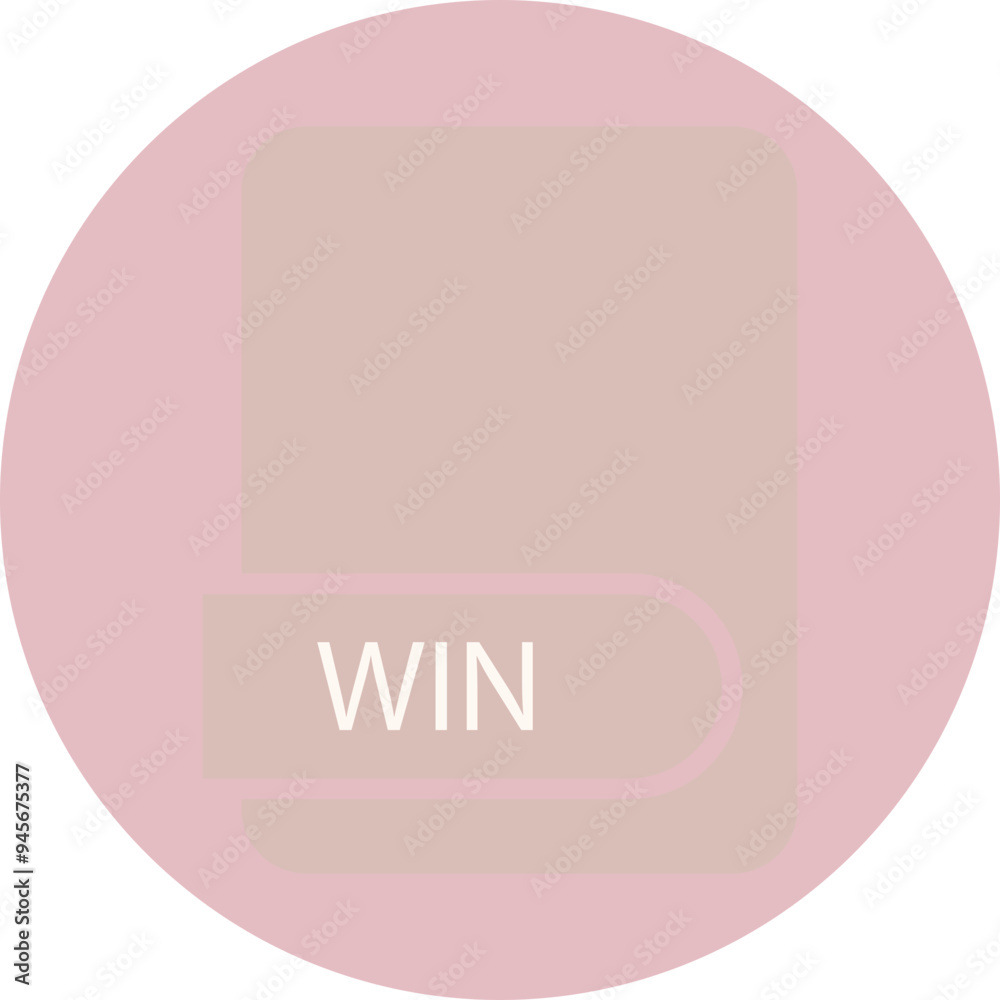 WIN File format icon circular shape WIN File format icon circular shape