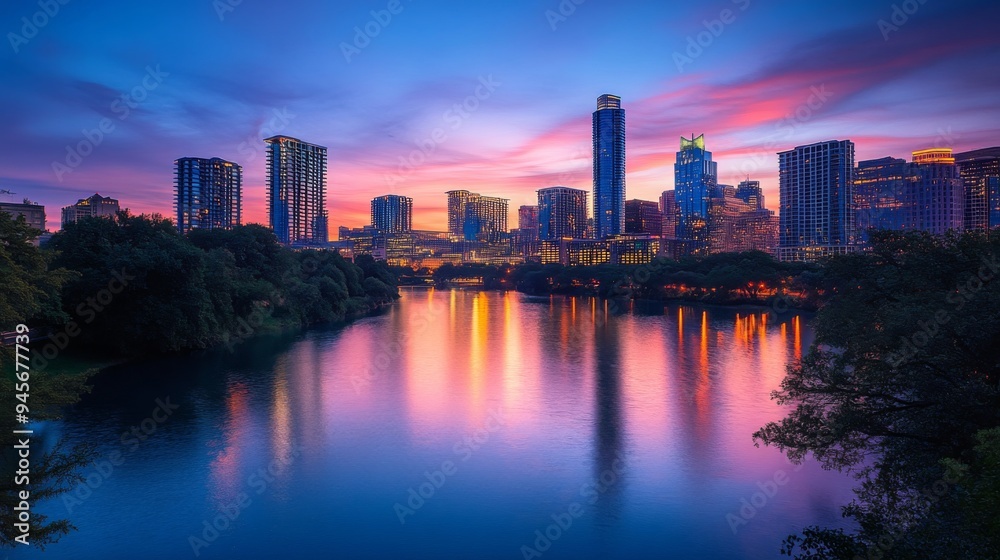 Fototapeta premium Cityscape at Dusk