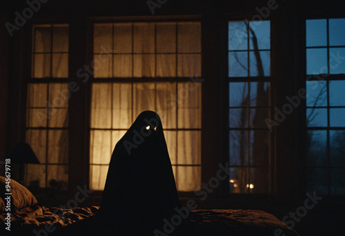Plakat scary silhouette ghost halloween