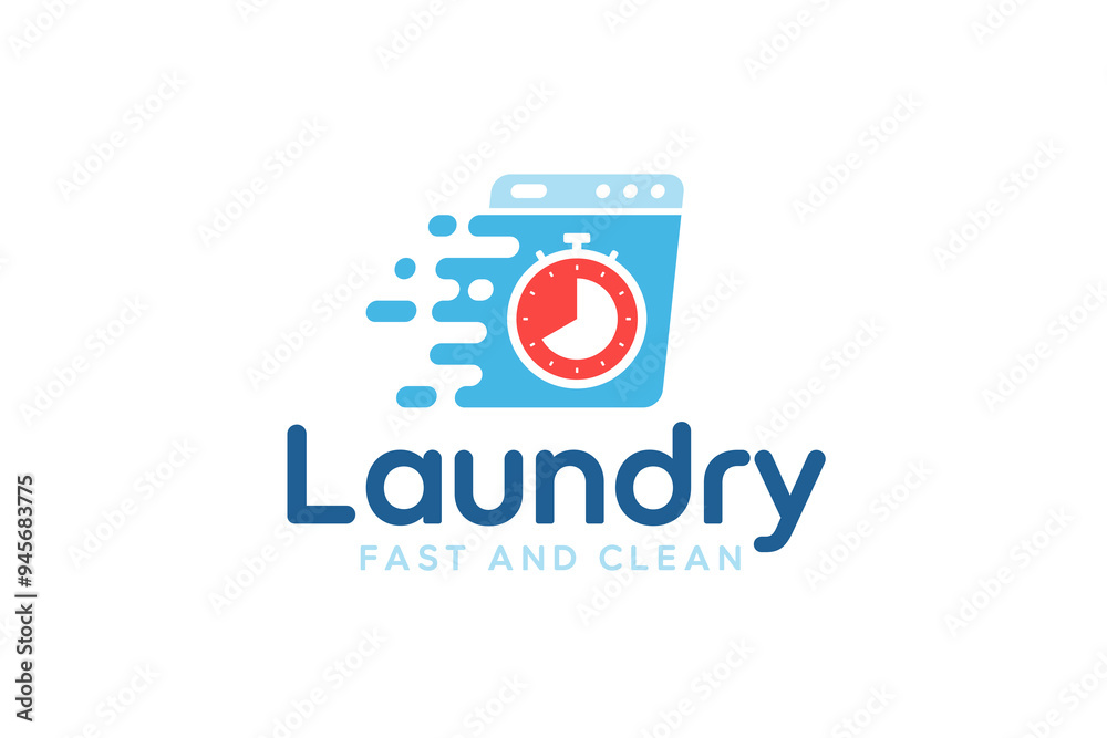 Express laundry logo design template. Washing machine with fast effect shape for laundry logo Express laundry logo design template. Washing machine with fast effect shape for laundry logo