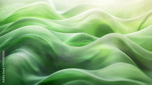 Green Abstract Fabric Waves