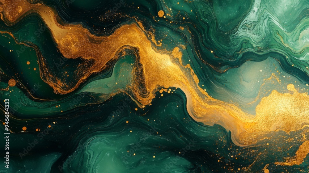 Abstract Emerald and Gold Marble Texture Abstract Emerald and Gold Marble Texture