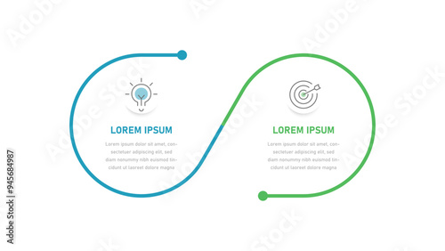 A two-stage linear scheme for a business presentation. Modern infographics for business