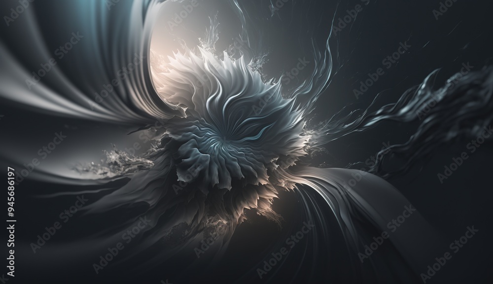 Naklejka premium Abstract close-up of flowing textures illuminated by warm light in a dark, surreal environment