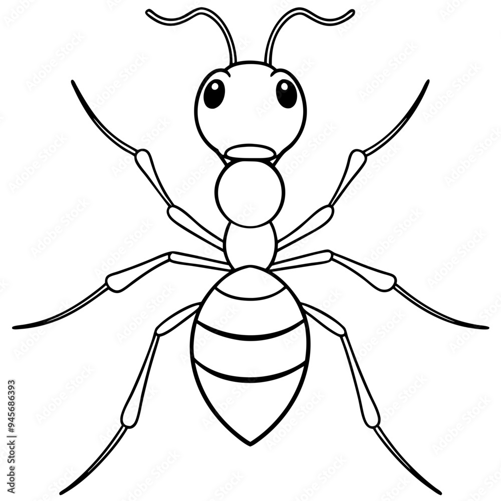 Fototapeta premium Ant Vector Silhouette on White Background High-Quality Illustration