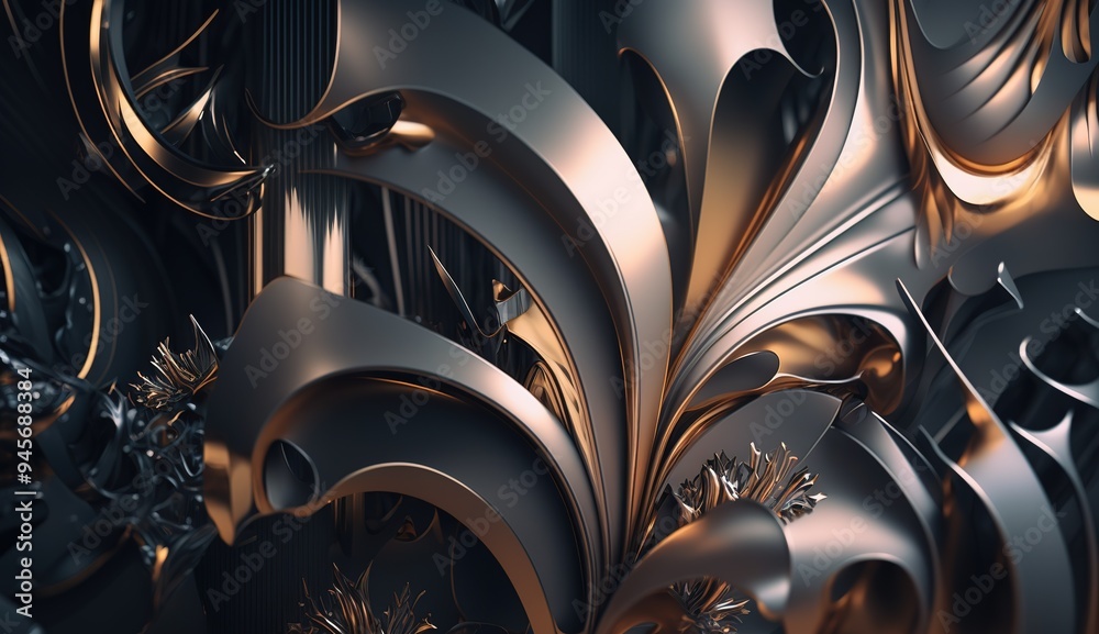 Abstract close-up of a futuristic textured surface featuring intricate patterns and metallic elements illuminated by soft light Abstract close-up of a futuristic textured surface featuring intricate patterns and metallic elements illuminated by soft light
