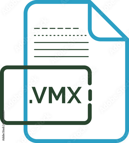 VMX File extension icon little dot and color fill photo