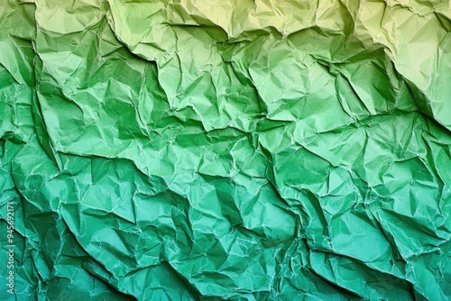 Wallpaper Mural Crumpled green paper texture background with gradient shading and rough surface Generative AI Torontodigital.ca