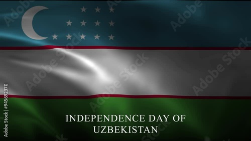 National flag waving of Uzbekistas perfect for celebrating Independence Day. Realistic movement and vibrant colors make it ideal for use in videos, presentations, and social media content.
