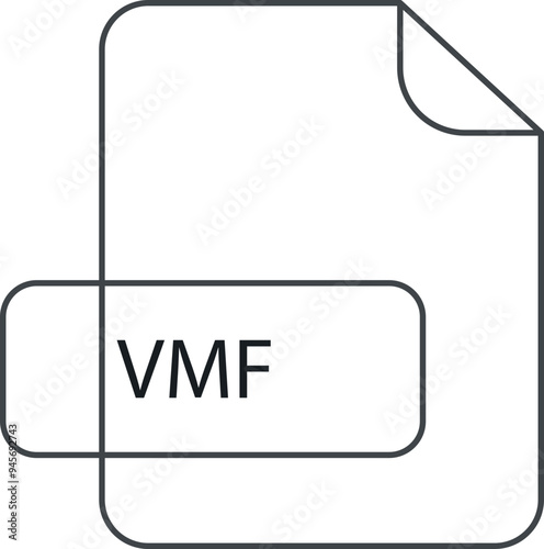 VMF File extension icon RAW thicker outline