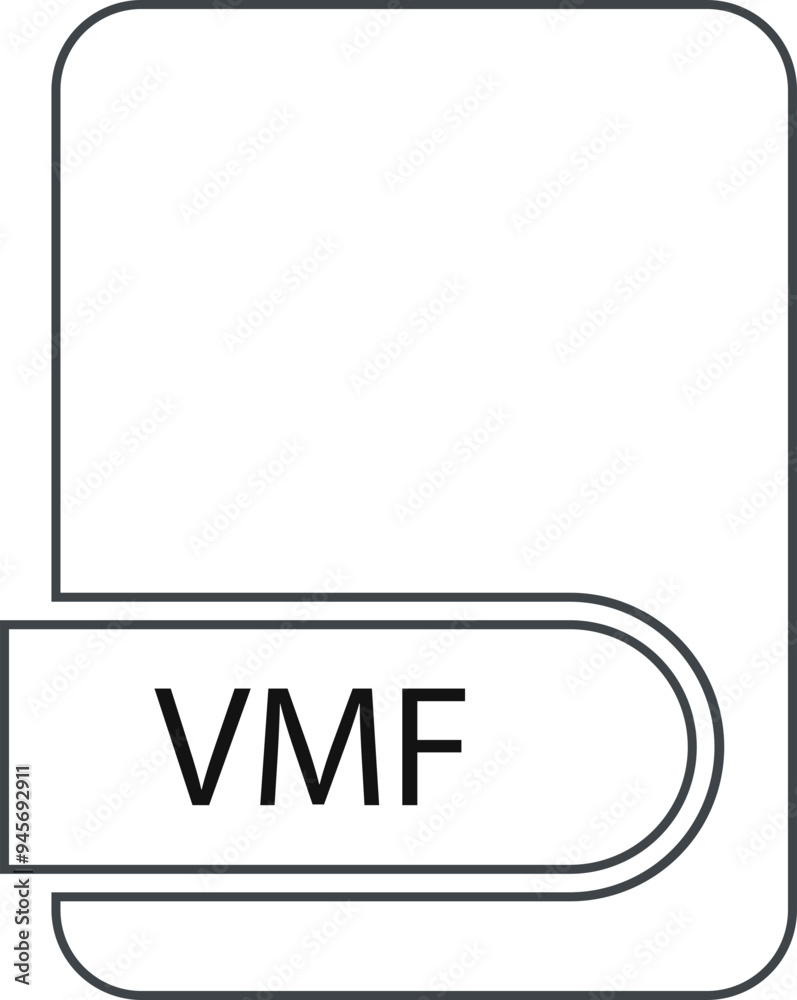 VMF File format icon black outline and light color VMF File format icon black outline and light color