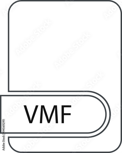 VMF File format icon black outline and light color