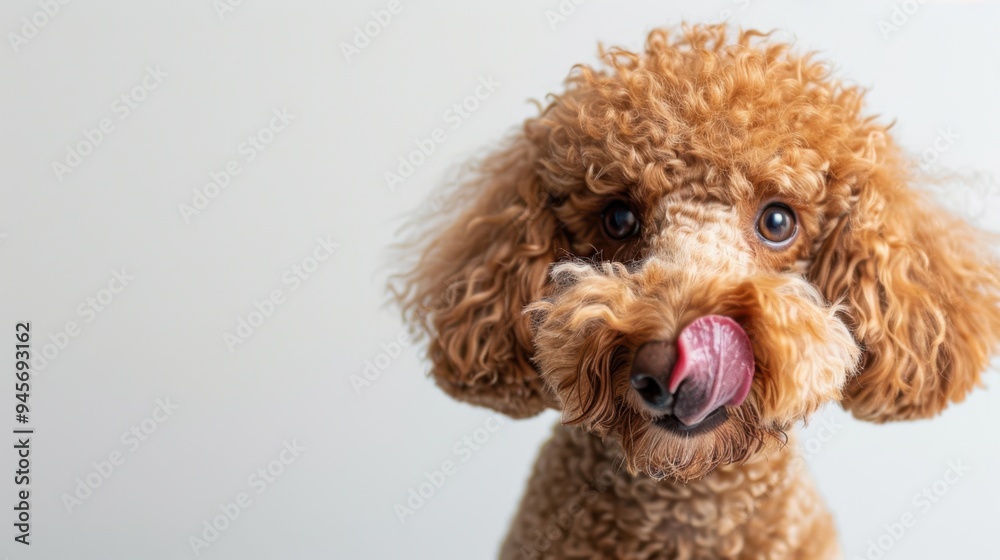 The dog with curly fur The dog with curly fur