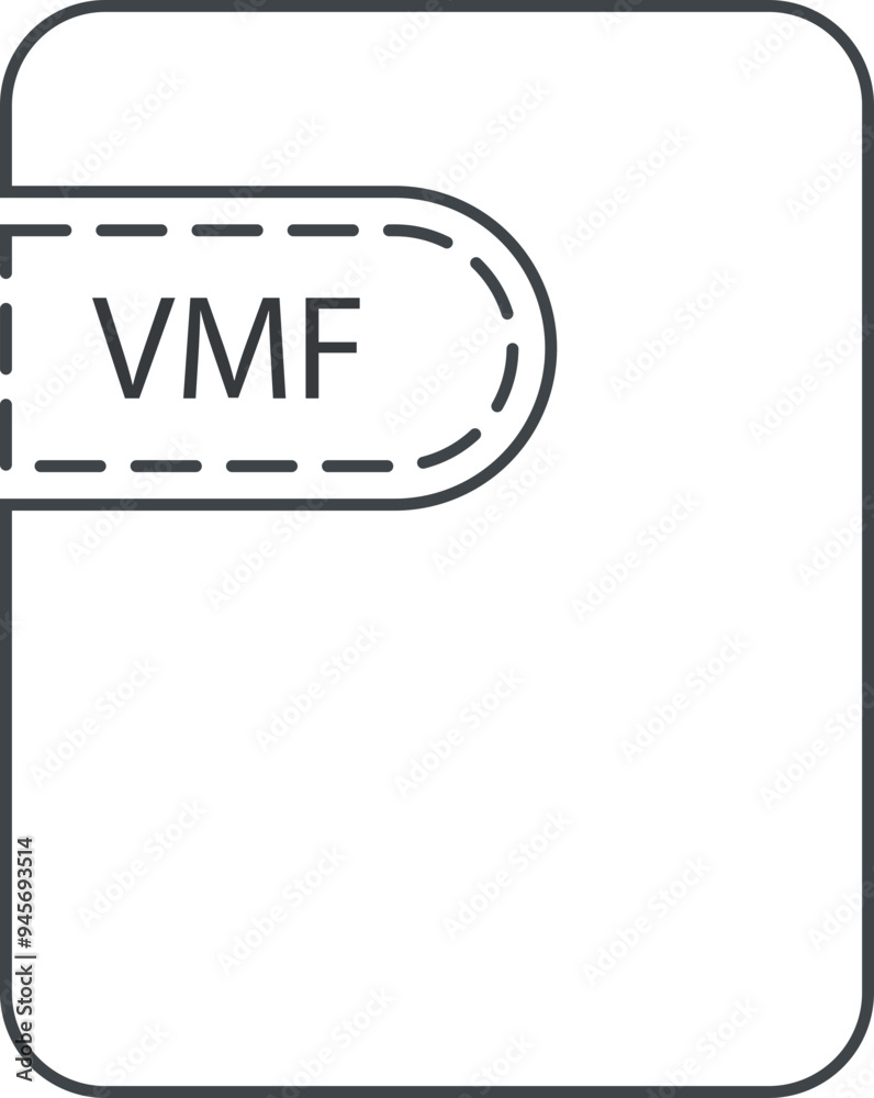 VMF File icon thick black outline VMF File icon thick black outline