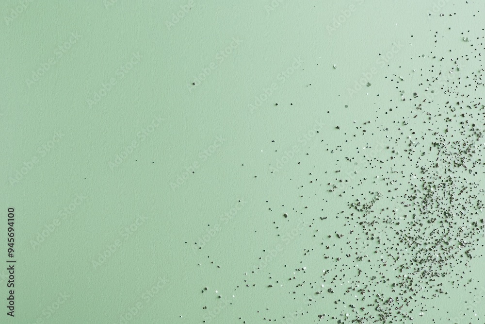 Chipped paint on light green textured surface with scattered flakes and rough details Generative AI Chipped paint on light green textured surface with scattered flakes and rough details Generative AI