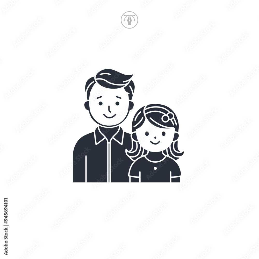 Father and Daughter icon symbol vector illustration isolated on white background Father and Daughter icon symbol vector illustration isolated on white background