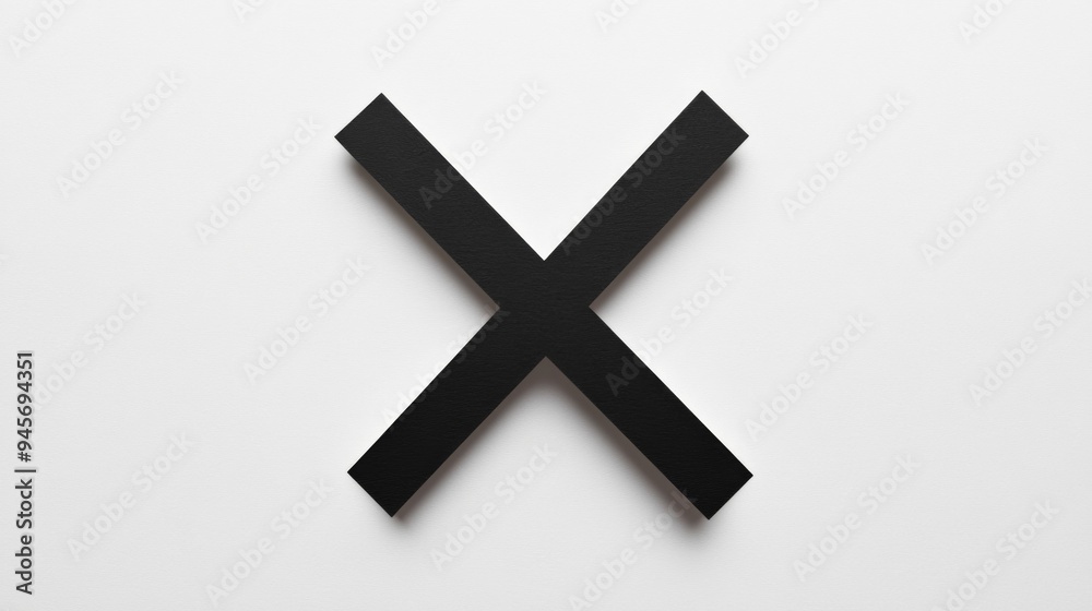 Obraz premium Black Letter X on White Background