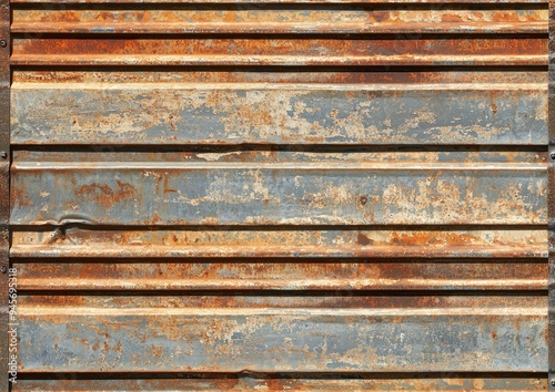 Rusty corrugated metal wall with weathered texture Generative AI