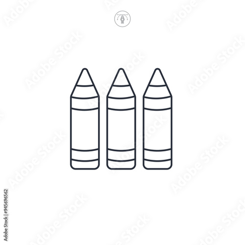 Crayon icon symbol vector illustration isolated on white background