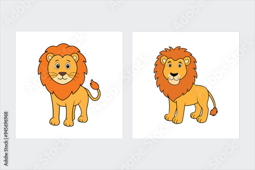 Cartoon lion vector illustration