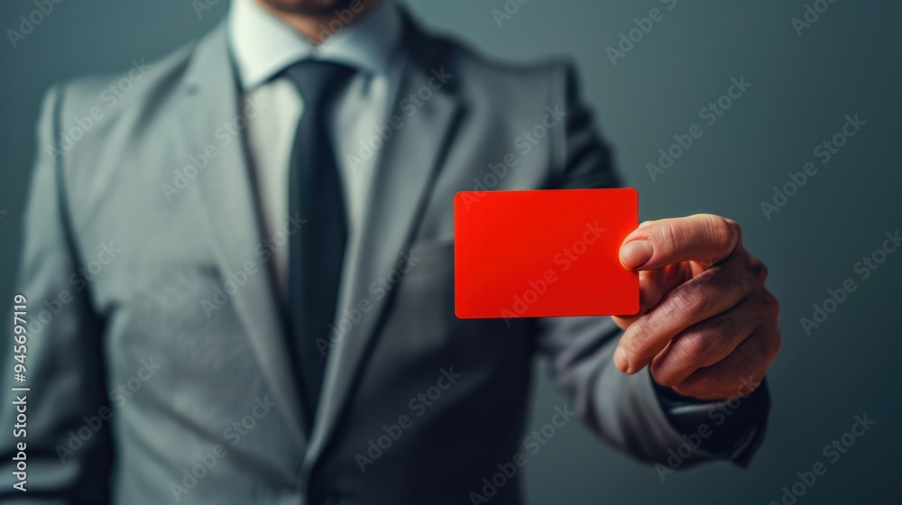 The businessman with red card