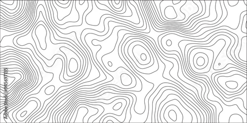 White background topography contour map with black curve lines . Topographic background and texture Wavy backdrop. Cardboard. Luxury topographic wavy pattern and geographic grid map design .