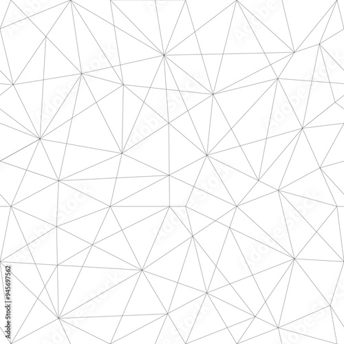 Seamless triangular mesh. Polygonal vector background. Triangular geometric pattern. Dots connected by lines. 