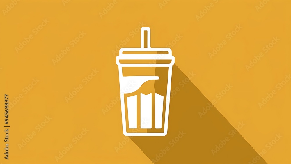 Beverage minimal bright yellow material icon Beverage minimal bright yellow material icon