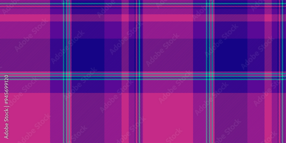 Bag plaid pattern tartan, occupation check textile vector. Detailed fabric background texture seamless in pink and indigo colors. Bag plaid pattern tartan, occupation check textile vector. Detailed fabric background texture seamless in pink and indigo colors.