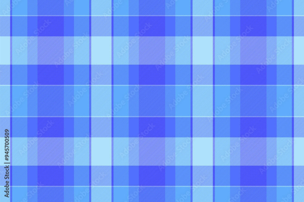 Korean plaid tartan texture, apartment pattern vector check. Jersey seamless textile fabric background in blue and cyan colors. Korean plaid tartan texture, apartment pattern vector check. Jersey seamless textile fabric background in blue and cyan colors.