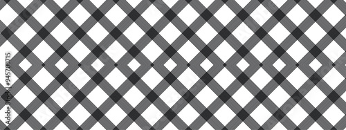 Texture of rhombuses / squares for - blanket, tablecloths, clothing, shirts, dresses, paper, bedding, blankets, blankets and other textiles. Abstract diagonal black thin to thick line pattern. 