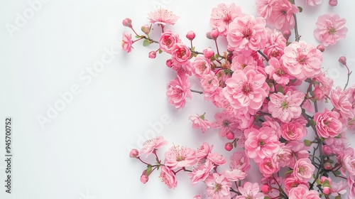 Wallpaper Mural Delicate Pink Blossoms on White Background. Torontodigital.ca