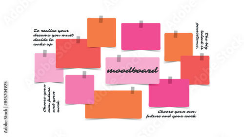 Vector photo collage template moodboard pictures grids vector illustration	