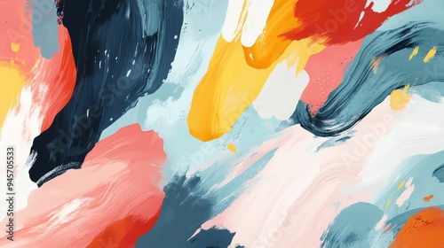 Abstract background using shapes, brushstrokes, and color strokes about art, creativity, and design.
