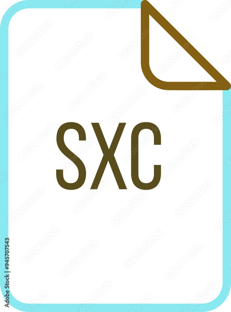 SXC File icon fill rounded corners bold outline SXC File icon fill rounded corners bold outline
