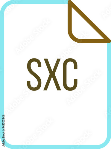 SXC File icon fill rounded corners bold outline