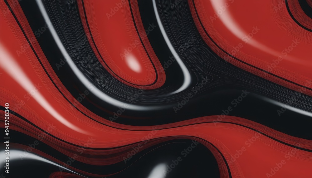 Abstract red and black wavy lines background. Abstract red and black wavy lines background.