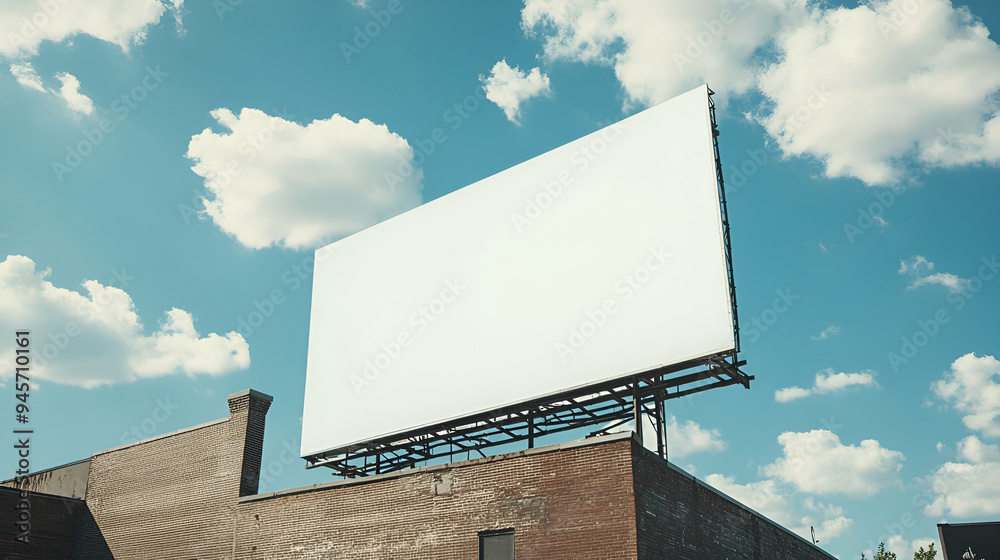 In an urban setting, a large horizontal billboard awaits advertising content, positioned in front of a building to catch the city's eye, Ai In an urban setting, a large horizontal billboard awaits advertising content, positioned in front of a building to catch the city's eye, Ai